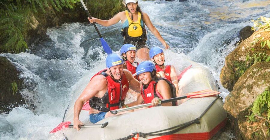 Split: Cetina River Rafting with Cliff Jumping and Cave Tour - From Omiš to the river put-in