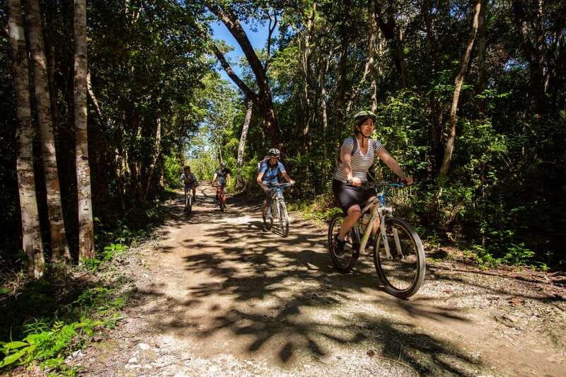 Tulum: Cenote Trail Bike Tour - The three-cenote route adds zip lines and a canoe