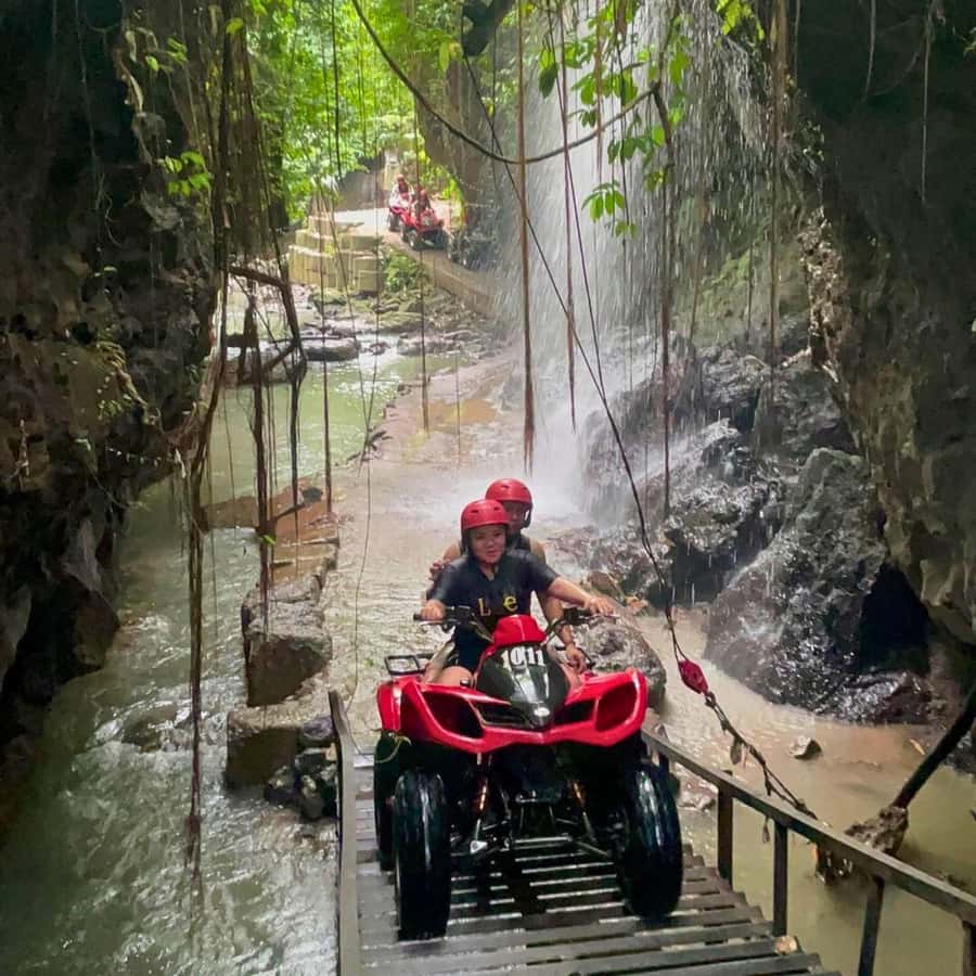 Ubud: Quad ATV Waterfalls & Barong Caves - Waterfalls, rivers, and the Barong Caves