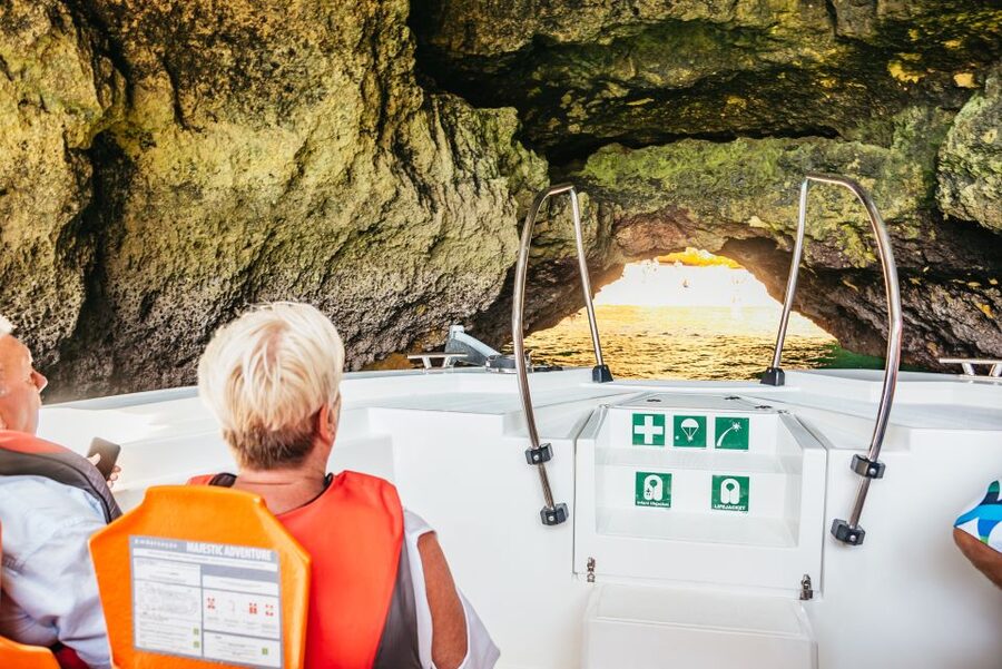 Vilamoura: Benagil Cave Boat Tour with Entry&Dolphin search - From Vilamoura Marina to the Algarve’s sea caves