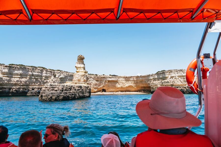 Vilamoura: Benagil Cave Boat Tour with Entry&Dolphin search - Timing, weather, and the boat you may use