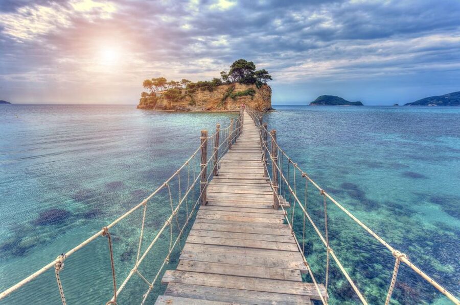 Zakynthos: Marathonisi, Cameo Island and Keri Caves Tour - Cameo Island and its little bridge