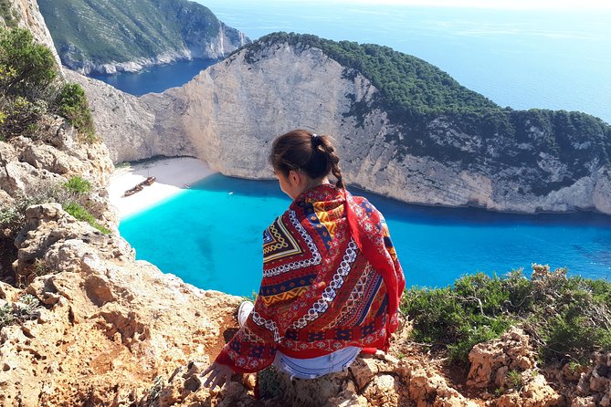 Zakynthos : One day small group tour to Navagio beach Blue Caves & top view - Navagio from the sea and the cliff top
