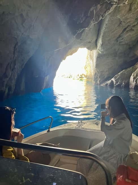 Zakynthos: Private Shipwreck & Blue Caves Tour by Land & Sea - Xigia brings thermal water and a sharp smell